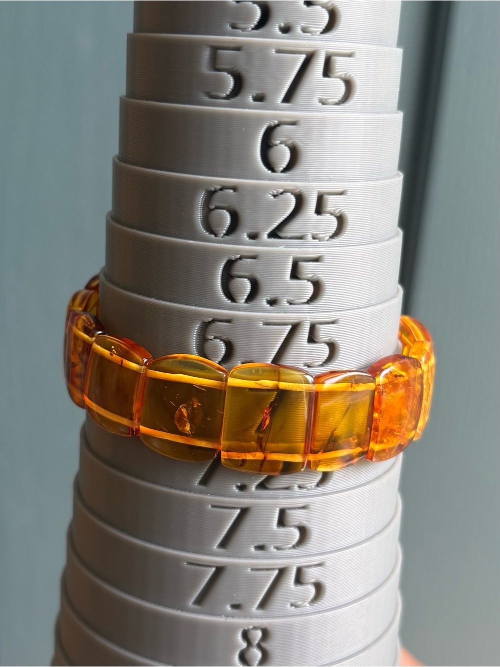 Flower Amber Bangle Crystal Bracelet 16mm - Picture 8 of 8